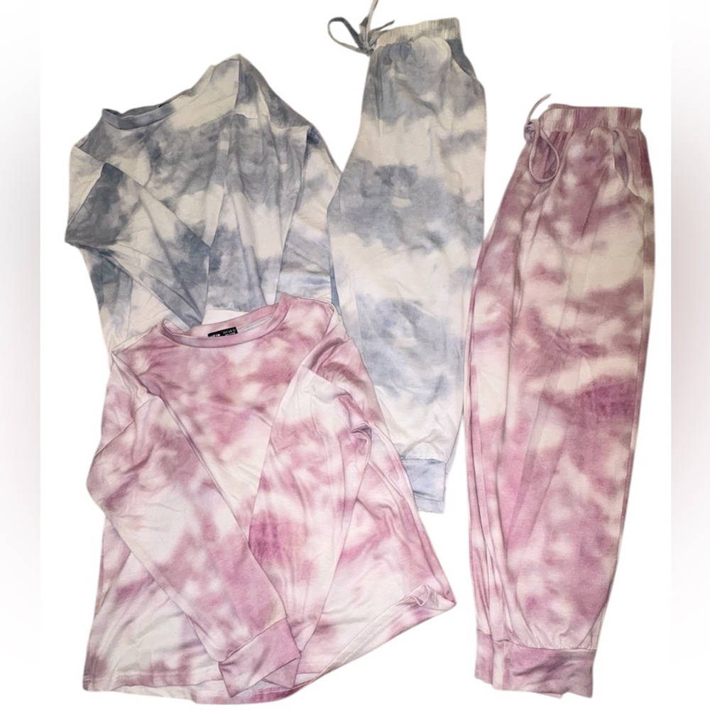 2/20 SHEIN Tie-Dye Lounge Set in Pink and Blue - Size M